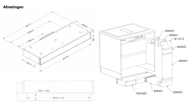 Dampkap toebehoren Novy 1811823 detail 1