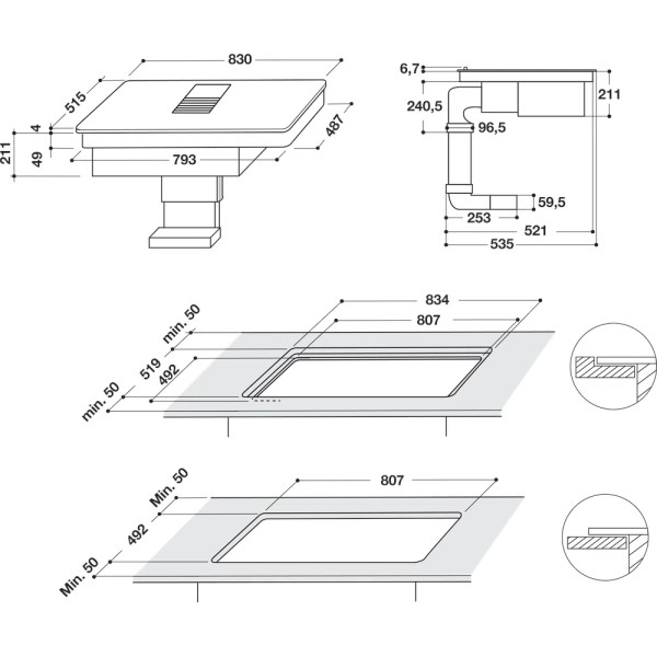 Taque de cuisson avec hotte intégrée Whirlpool WVH92KFKIT/1 detail 6