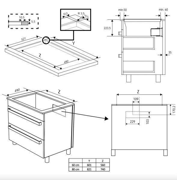 Taque de cuisson avec hotte intégrée Beko HIXI64700UF detail 4
