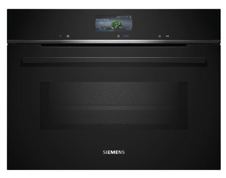 Combi : oven + microgolf Siemens CM776G1B1/zwart vooraanzicht