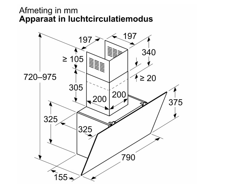 Hotte cheminée Siemens LC85KDK60 detail 5