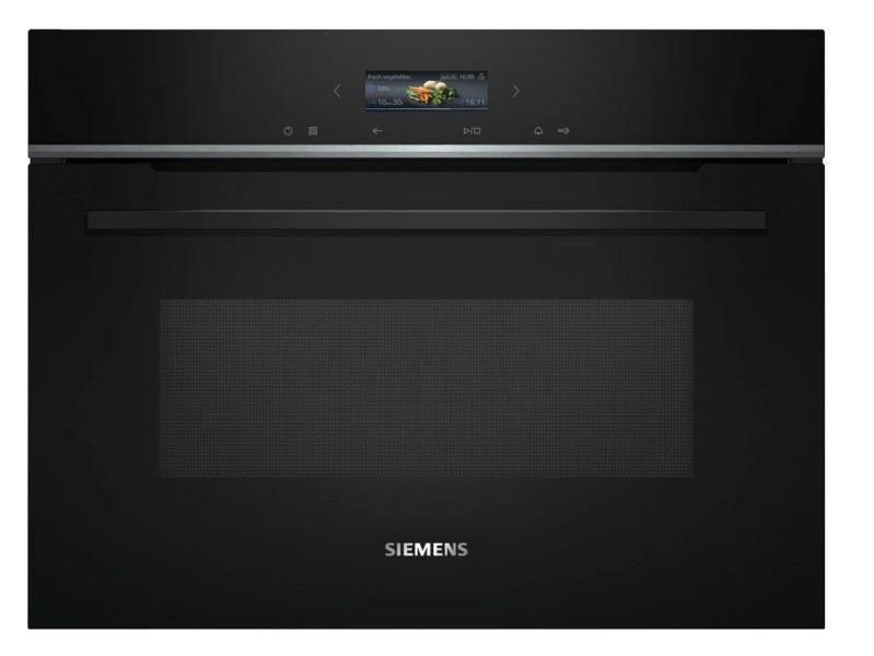 Microgolfoven inbouw met grill Siemens CE732GXB1/zwart vooraanzicht