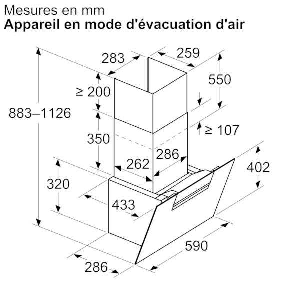 Hotte cheminée Bosch DWK67FN60 detail 5