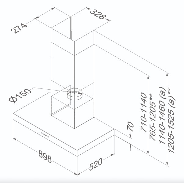 Dampkap toebehoren Novy 6512100 detail 1