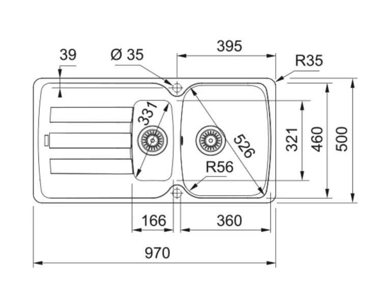Evier 1 1/2 bassin Franke AZG651KR1 detail 1