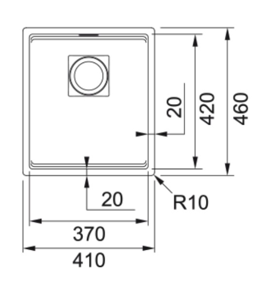 Enkele spoelbak Franke KNG110370KR1 detail 1