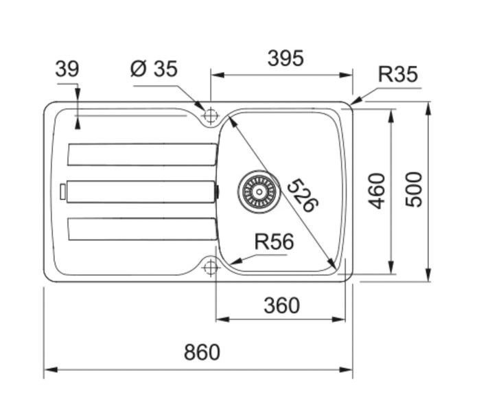 Evier 1 bassin Franke AZG611KR1 detail 1