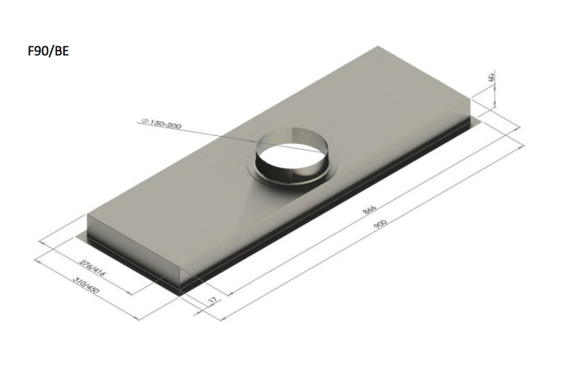 Hotte aspirante sans moteur Venduro F90/BE vooraanzicht