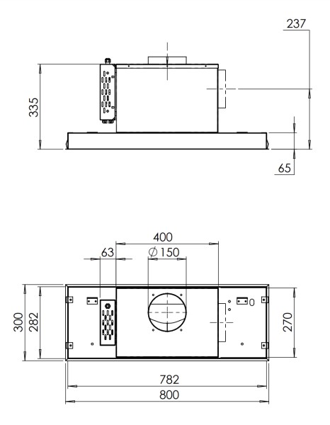 Hotte groupe aspirant Venduro RASMALL80/WIT detail 1