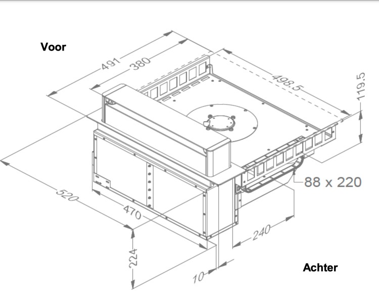 Kookplaat met ingebouwde dampafzuiging Novy 40 000 / Novy Up detail 3