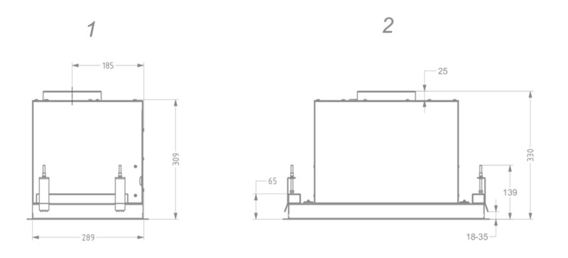 Dampkap inbouwgroep Novy 26052 / Novy Crystal ZWART detail 5