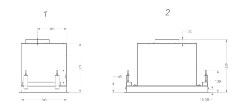 Dampkap inbouwgroep Novy 26050 / Novy Crystal WIT detail 5