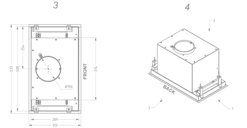 Hotte groupe aspirant Novy 26050 / Novy Crystal WIT detail 6