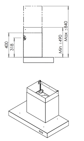 Hotte cheminée Venduro VENWI90MM detail 2