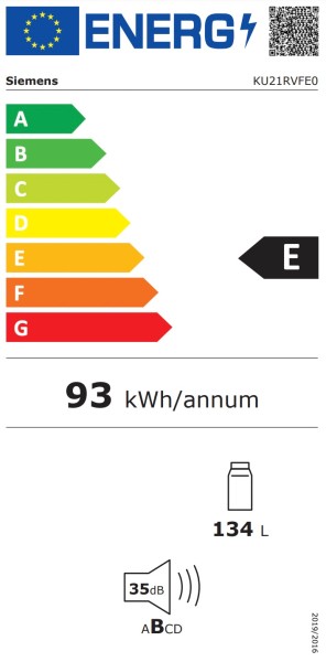 Frigo encastrable sous plan de travail Siemens KU21RVFE0 detail 6