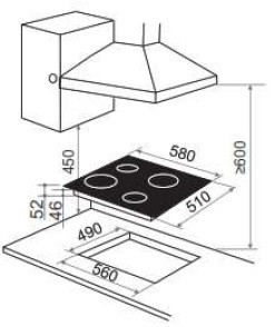 Kookplaat vitrokeramisch Exquisit EKC601-2.2 detail 1