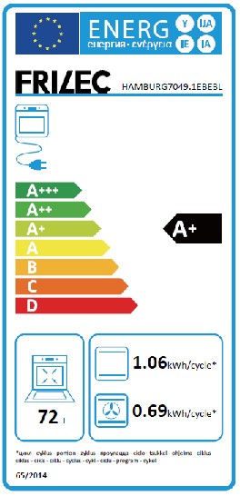 Four air pulsé/multifonction Frilec HAMBURG7049.1EBEBL / ZWART detail 1