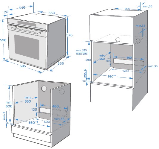 Combi : four + micro-ondes Frilec HAMBURG7189.1EBMBL/ZWART detail 2