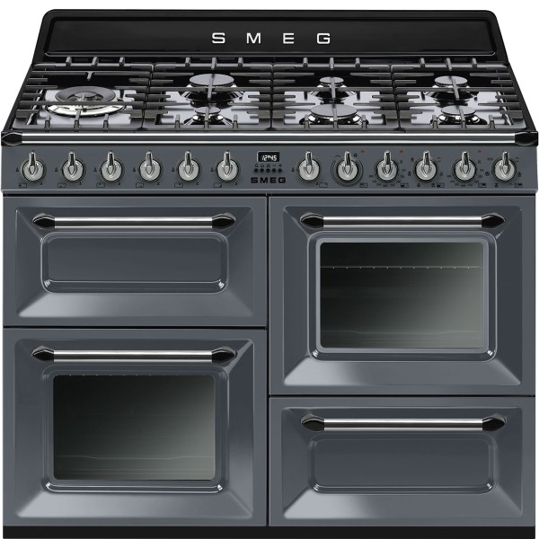 Cuisinière avec taque de cuisson au gaz Smeg TR4110GR vooraanzicht