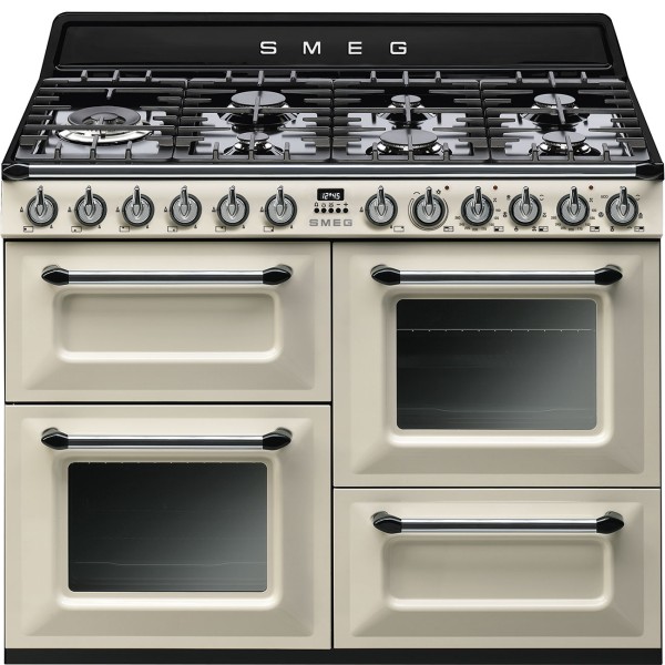 Cuisinière avec taque de cuisson au gaz Smeg TR4110P1 vooraanzicht