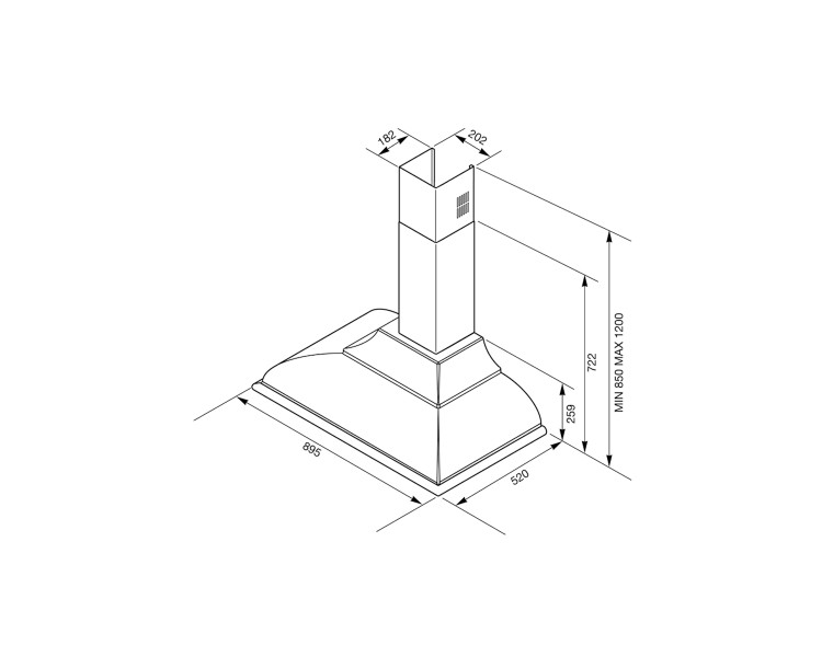 Hotte cheminée Smeg KC19AOE detail 1