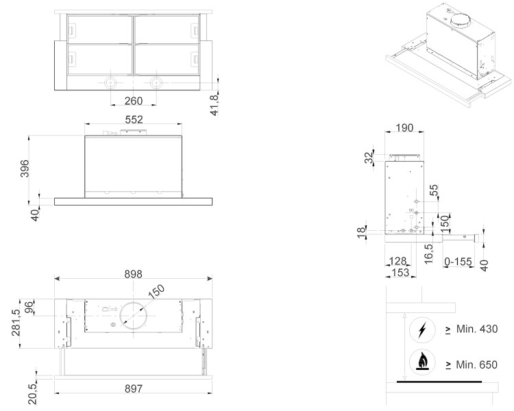 Dampkap telescopisch Smeg KSET999XE detail 3