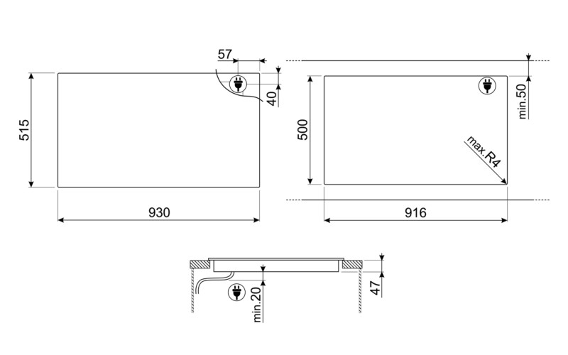 Kookplaat inductie Smeg SIA1963D / Meerfasig detail 5