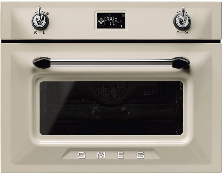 Combi : four + micro-ondes Smeg SO4902M1P/ CREME vooraanzicht