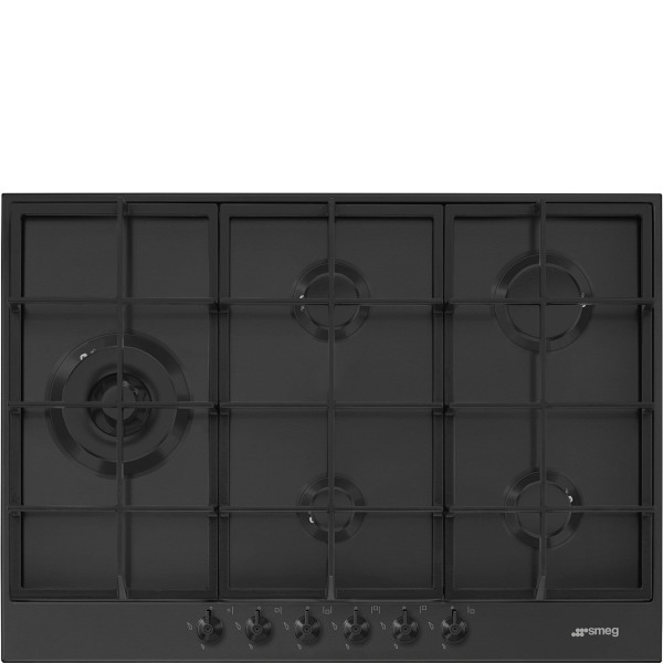 Kookplaat  gas Smeg PX375LMB vooraanzicht