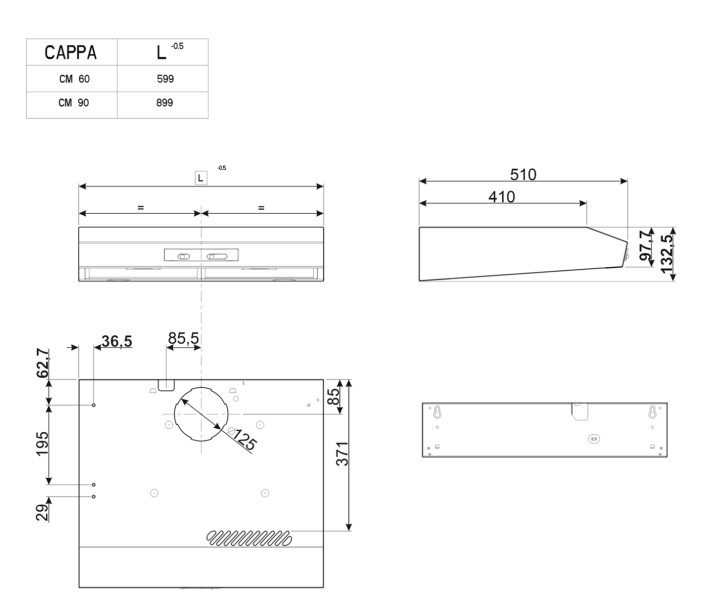 Hotte classique/ à visière Smeg KTE90E2 detail 1