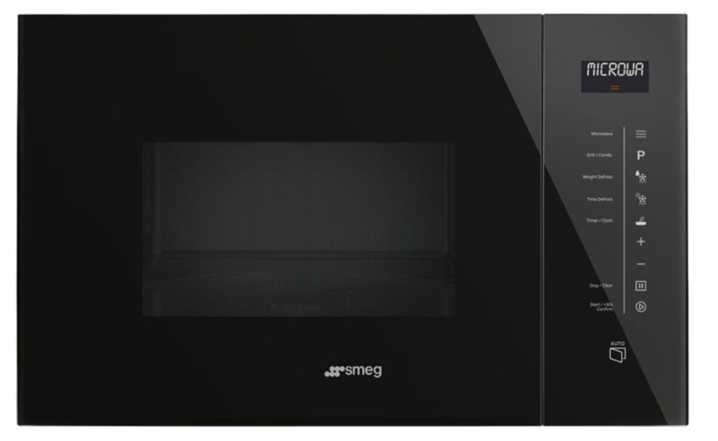Microgolfoven inbouw met grill Smeg FMI125N / ZWART vooraanzicht