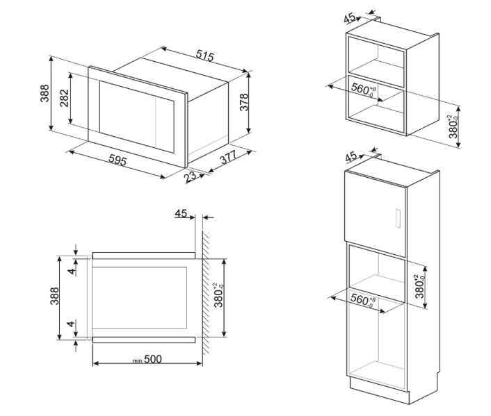 Microgolfoven inbouw met grill Smeg FMI125N / ZWART detail 1