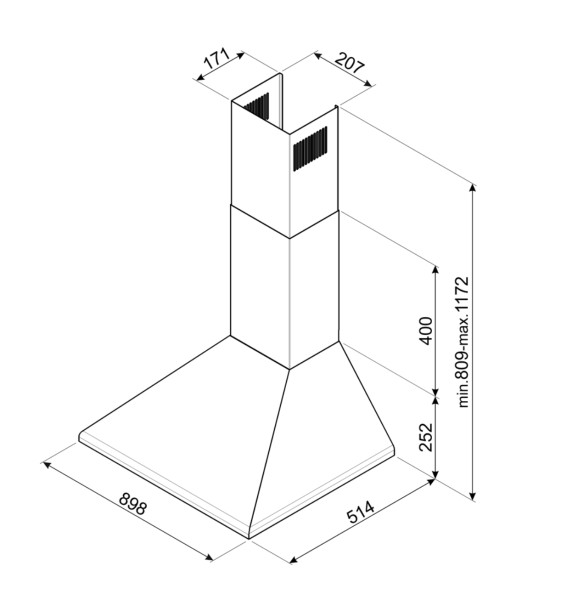 Hotte cheminée Smeg KSED95NEE detail 3