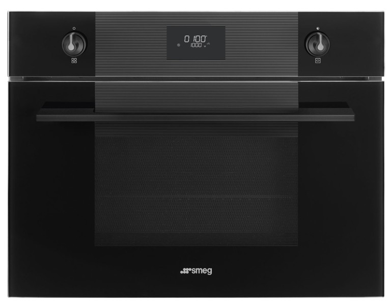 Combi : oven + microgolf Smeg SO4101M1B3/zwart vooraanzicht