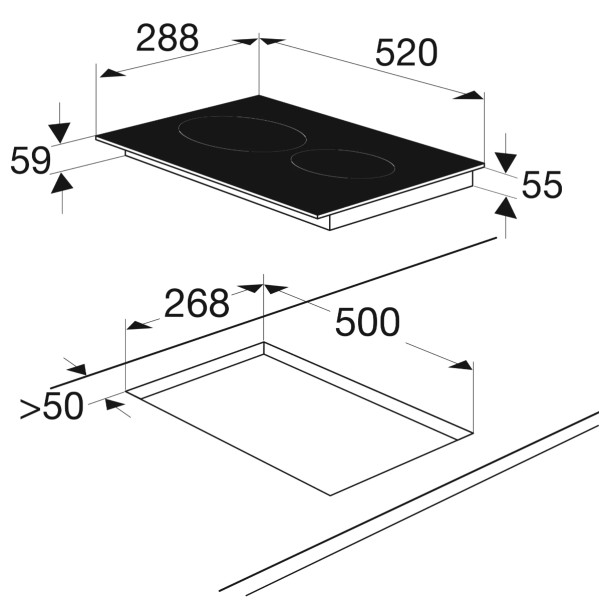 Kookplaat klein/domino Etna/by Atag KI129ZT detail 2