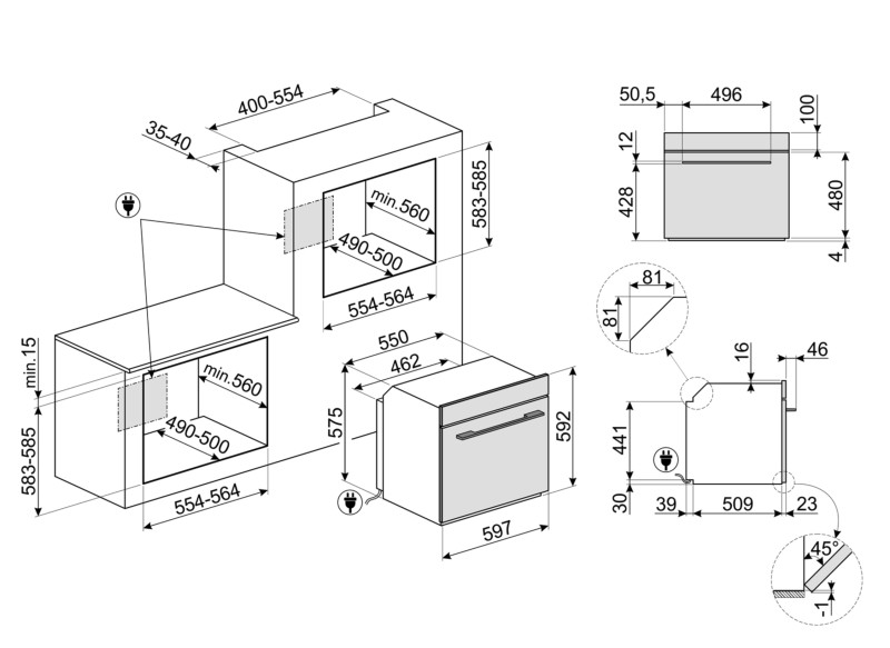 Multifunctie oven Smeg SFP6101TB3/zwart detail 2