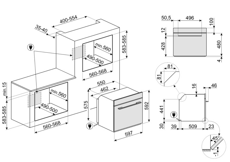 Multifunctie oven Smeg SF6100VB3/zwart detail 5