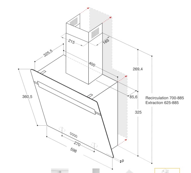 Dampkap wand/schouw Whirlpool WHVP62FLTSK detail 3
