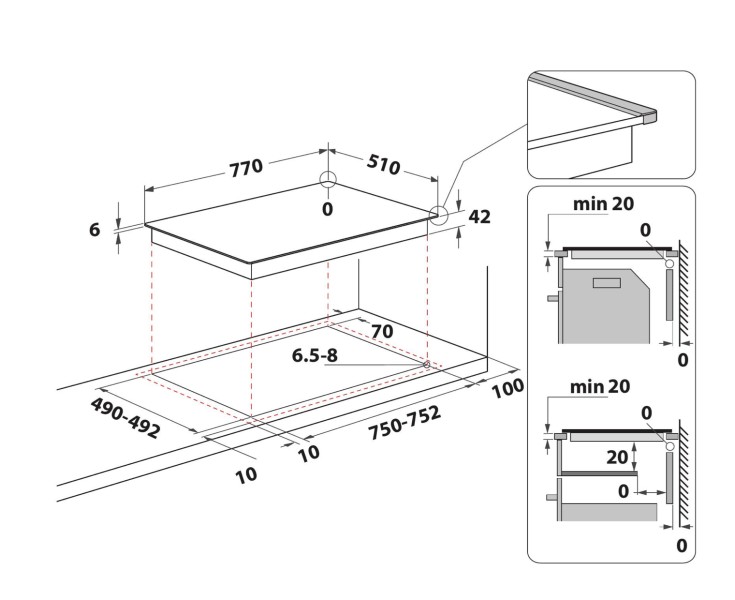 Kookplaat vitrokeramisch Whirlpool AKT8330LX detail 1