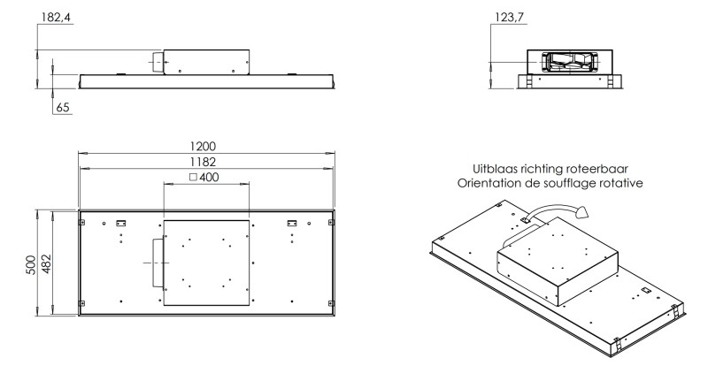 Hotte groupe aspirant Venduro RAFLAT120-MMINOX detail 1
