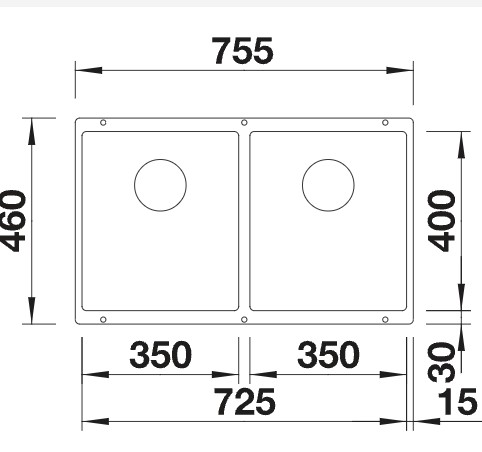 Dubbele spoelbak Blanco 527829/** detail 1