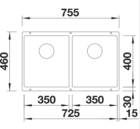 Dubbele spoelbak Blanco 527832/** detail 1