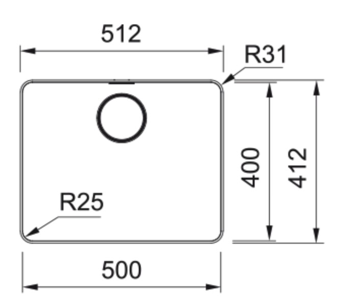 Enkele spoelbak Franke MYX210500M1 detail 1