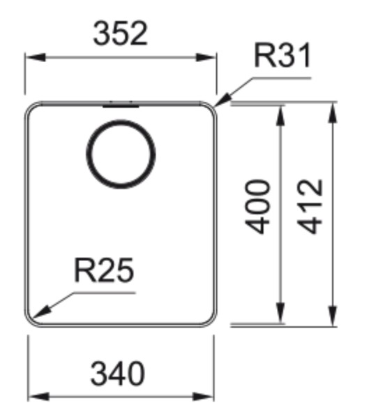 Enkele spoelbak Franke MYX210340M1 detail 1