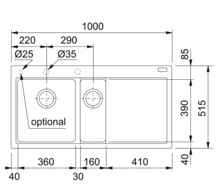 Evier 1 1/2 bassin Franke MTG651-100LGR1 detail 1