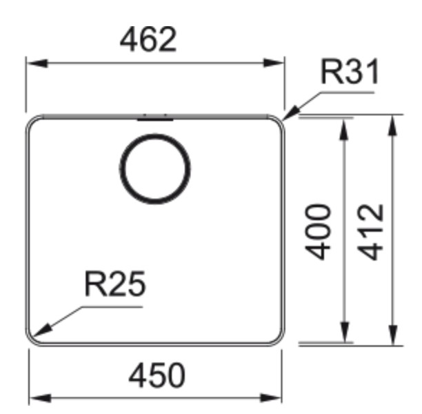 Enkele spoelbak Franke MYX210450M1 detail 1