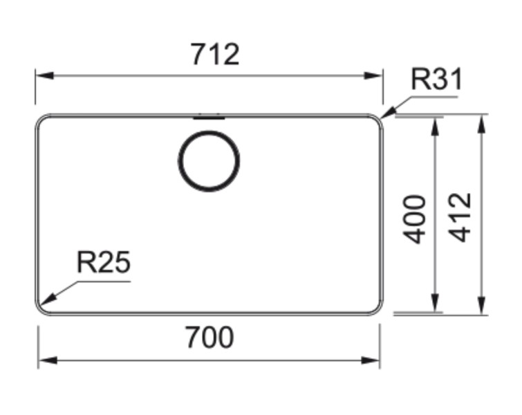 Enkele spoelbak Franke MYX210700M1 detail 1
