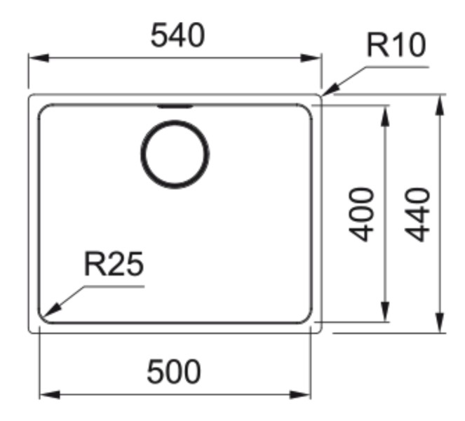 Enkele spoelbak Franke MYX110500M1 detail 1