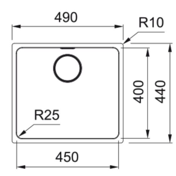 Evier 1 bassin Franke MYX110450M1 detail 1