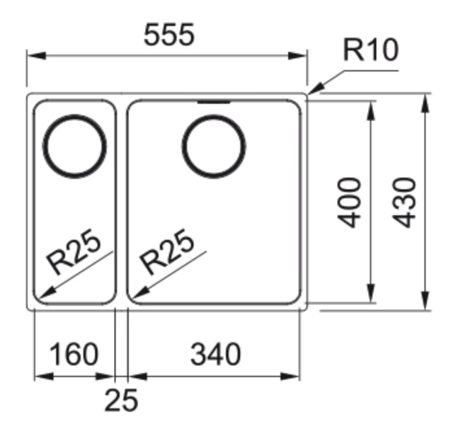 Evier 1 1/2 bassin Franke MYX1603416RM1 detail 1
